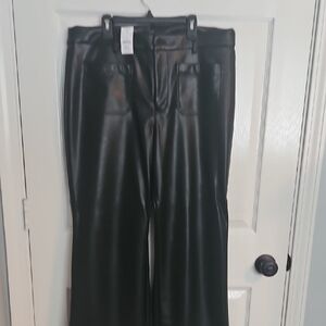 J. Crew Black Leather-Style Pants